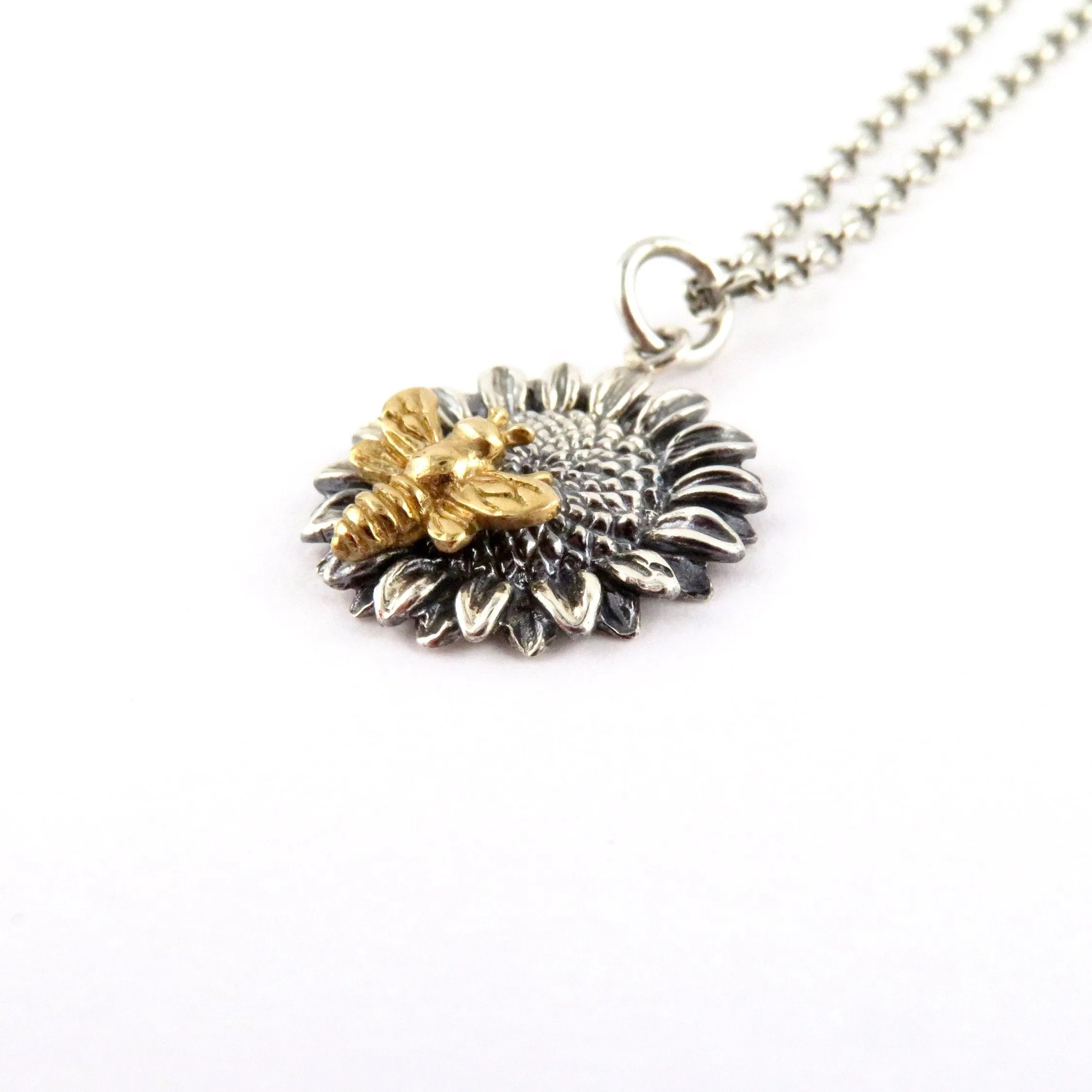 Bee on Sunflower Necklace