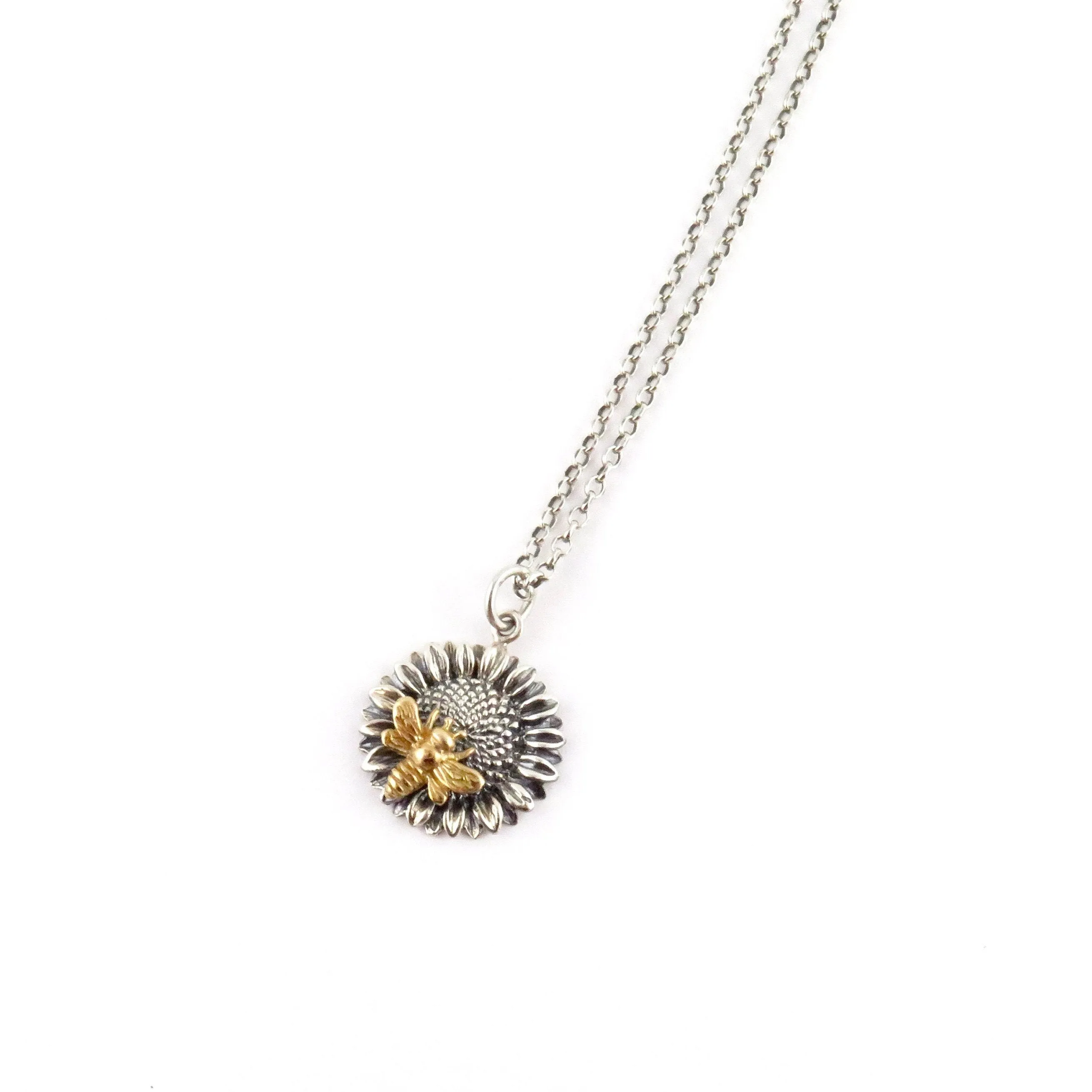 Bee on Sunflower Necklace