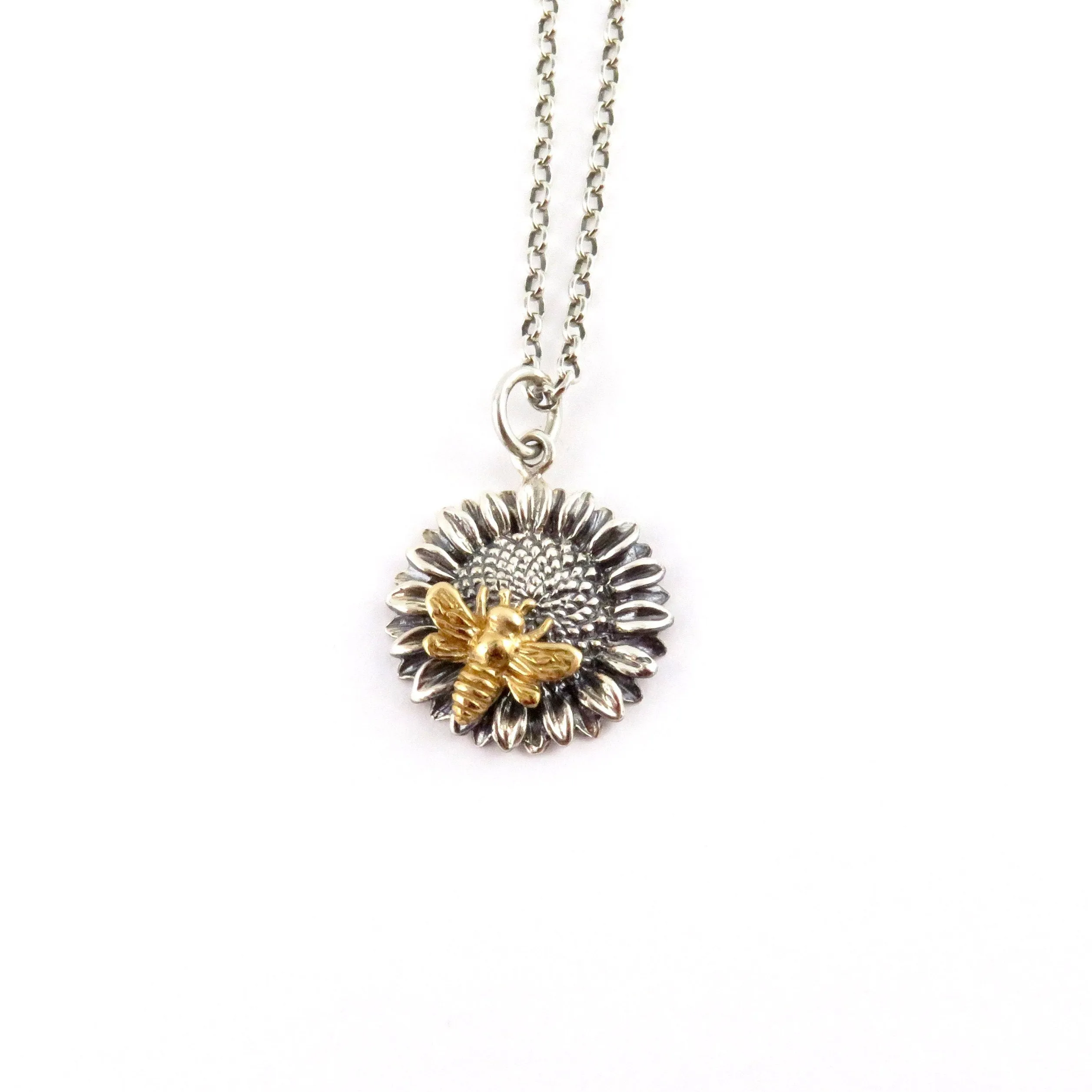 Bee on Sunflower Necklace