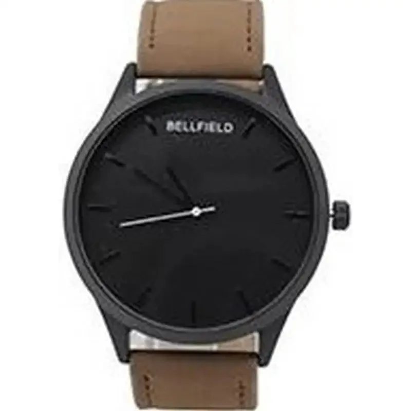 Bellfield Black Faced Watch With Black or Brown Straps