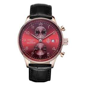 Blood Red Speedster Leather Hardened Mineral Crystal Watch