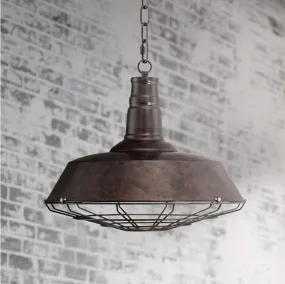 Bronze Industrial Cage Pendant Light