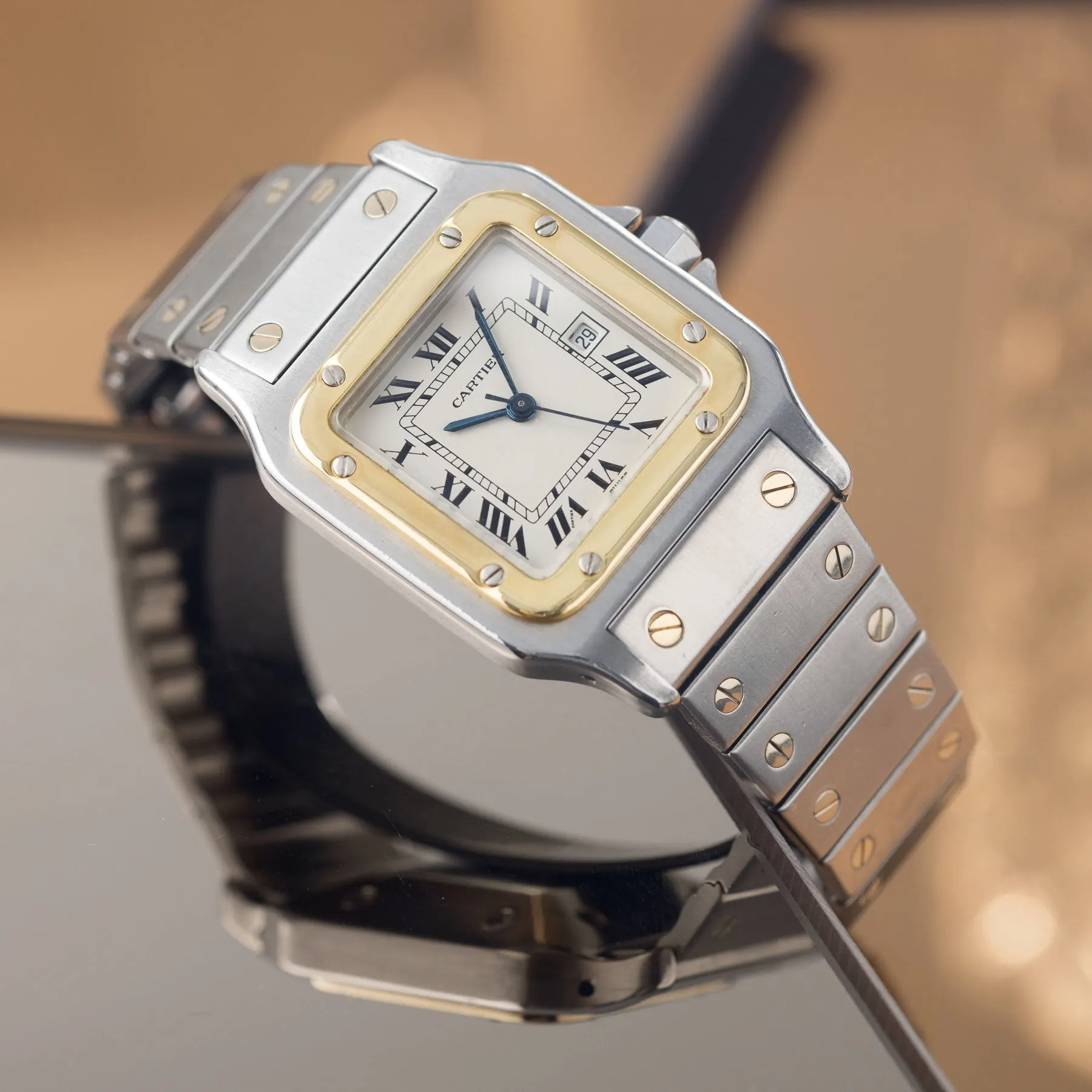 Cartier Santos Carrée Steel and Gold Automatic Movement