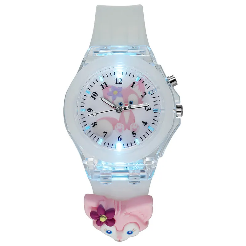 Cartoon Colorful Flashing Light Luminous Watch Doll Silicone Electronic Watch