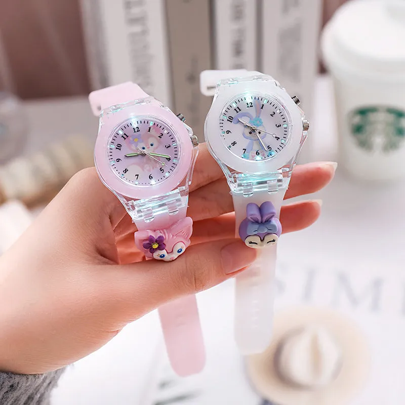 Cartoon Colorful Flashing Light Luminous Watch Doll Silicone Electronic Watch