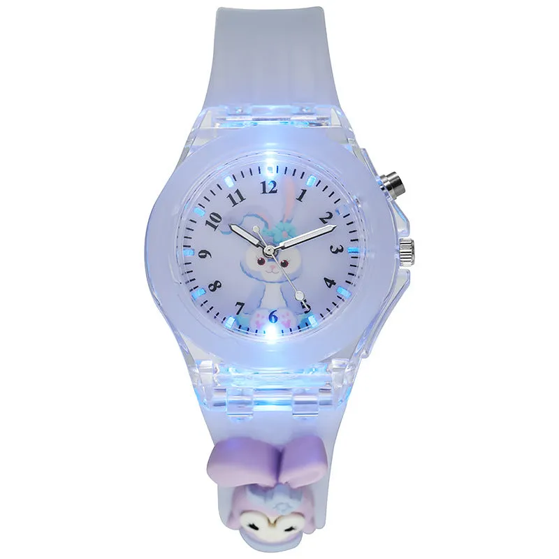 Cartoon Colorful Flashing Light Luminous Watch Doll Silicone Electronic Watch