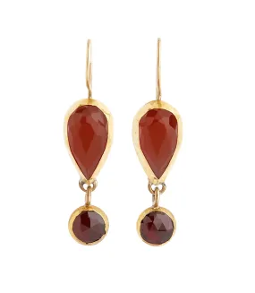 CHERRY QUARTZ DROP EARRINGS