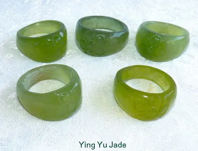 Classic Chinese Jade "Flower" Ring Size 6