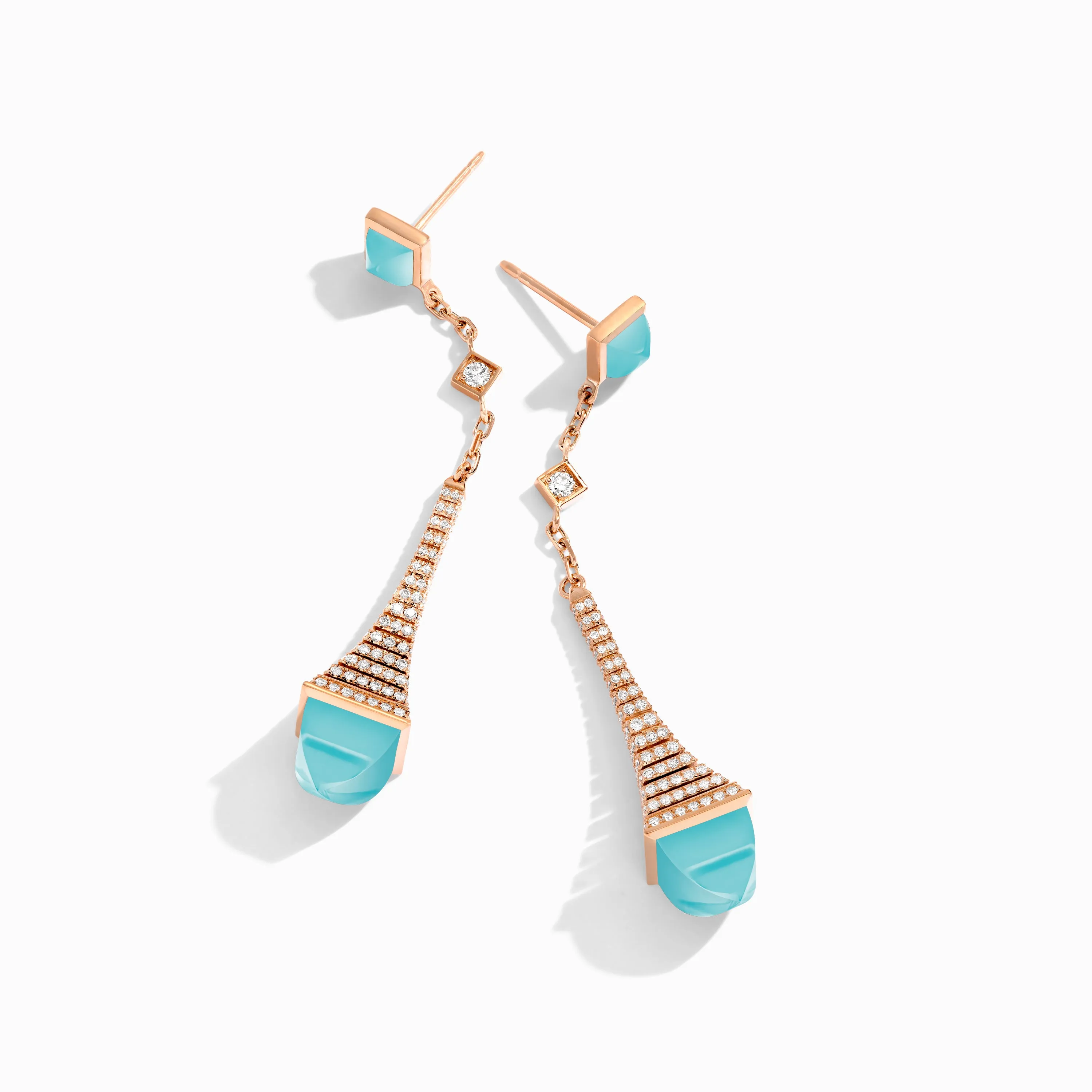 Cleo Rev Diamond Long Drop Earrings