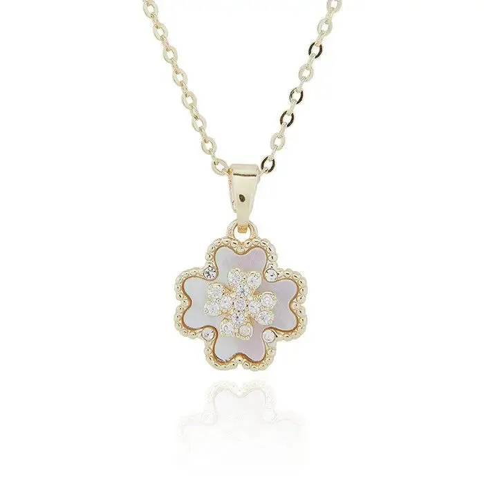 Clover Mother of Pearl Double Layer Gold Jewelery Range - Necklaces, Earrings & more