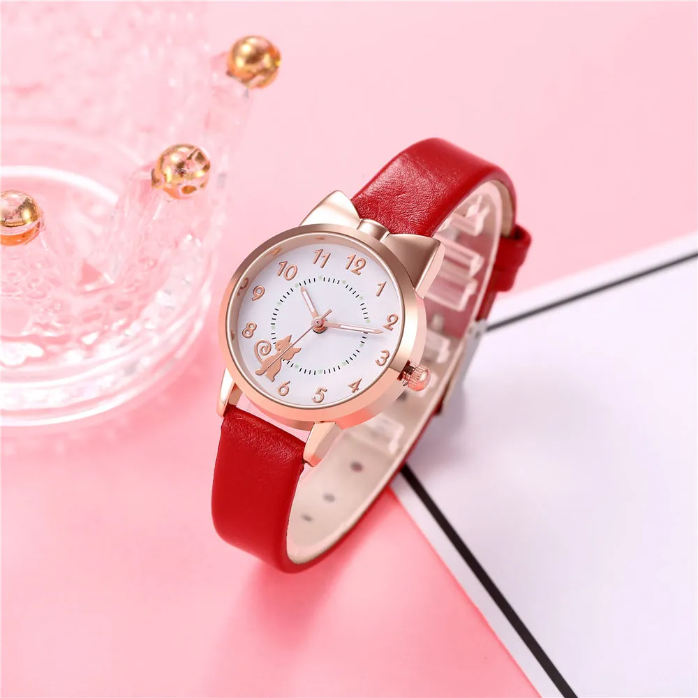 Cute Cartoon Cat Internet Celebrity Luminous Student Watch Women's Quartz Watch Women's Watch