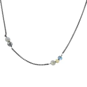 David Yurman Labradorite, Hematite and Topaz Necklace