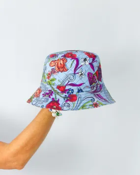 Delany Blue Silk Bucket Hat