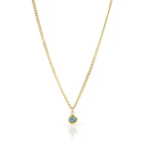 DELILAH BLUE TOPAZ BIRTHSTONE PENDANT NECKLACE - DECEMBER