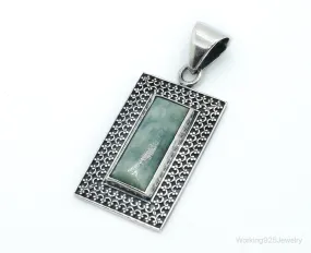 Designer Burmese Jadeite 950 Silver Pendant