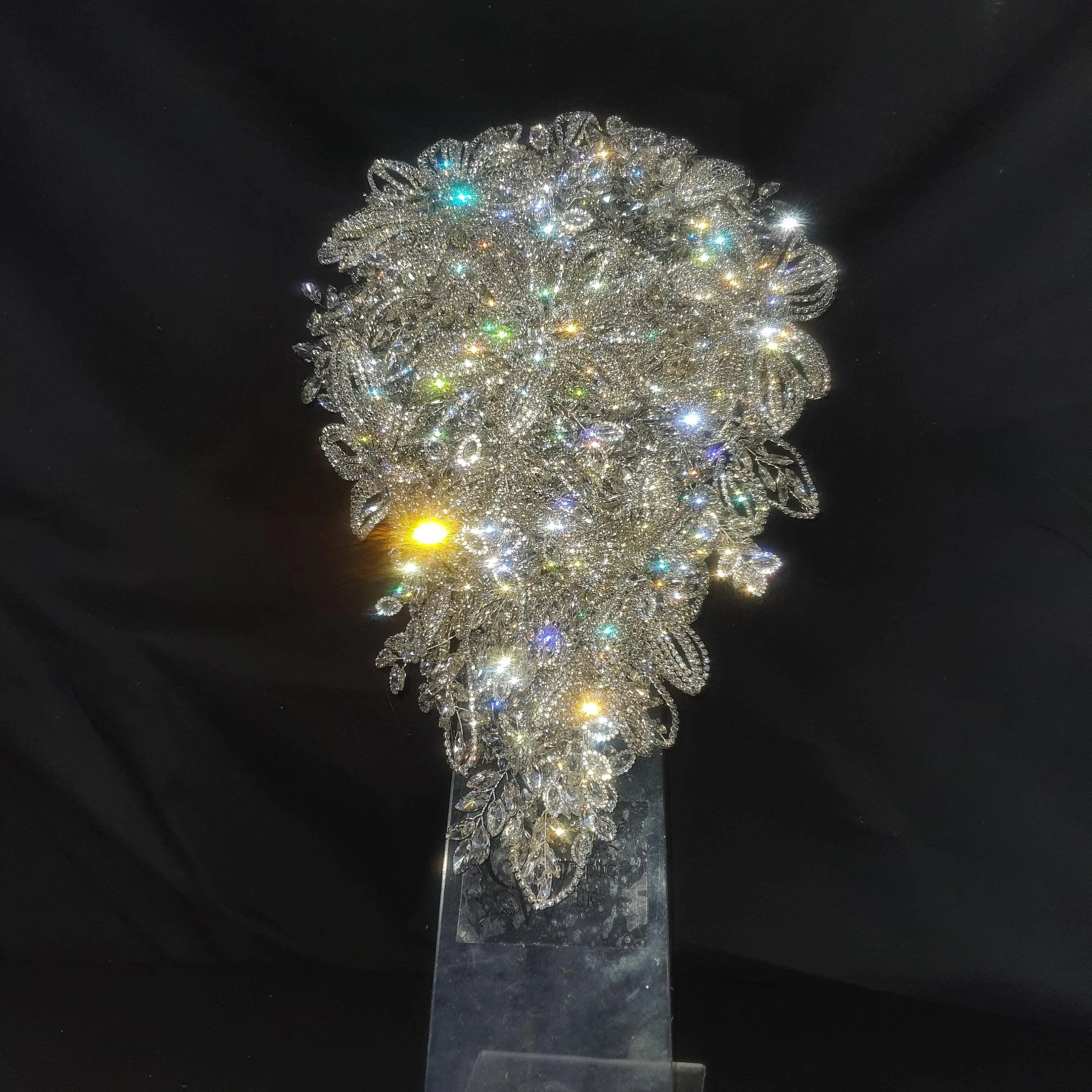 Diamante bouquet 10" x 14" brooch Jewel rhinestone crystal wedding bouquet Crystal Bridal Bouquet, cascade bouquet by Crystal wedding uk