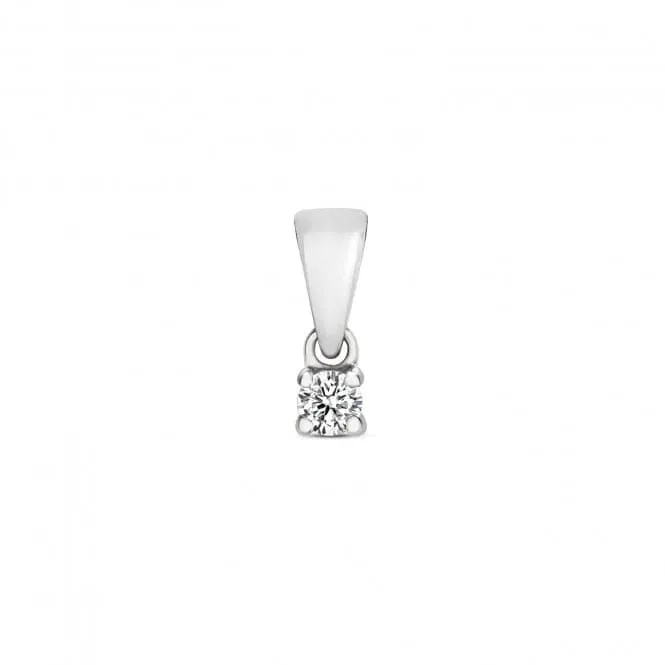 Diamond Jewellery 9ct White Gold Diamond 4 Claw Pendant PD300W