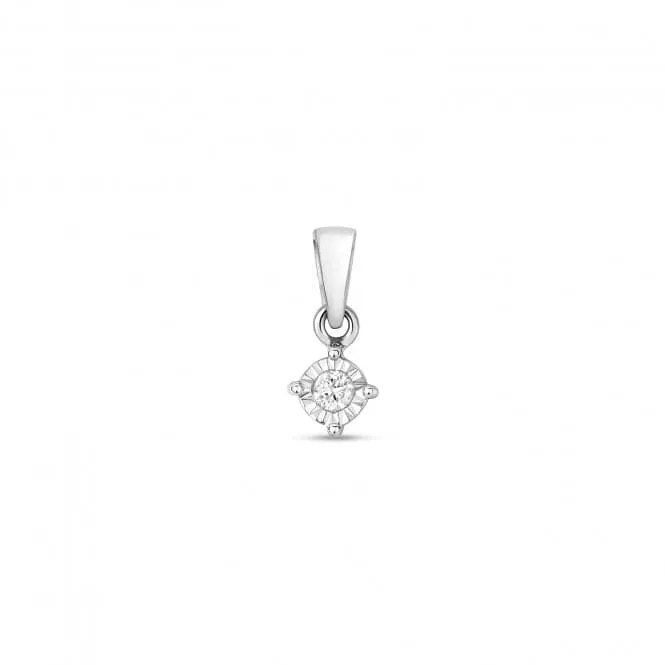 Diamond Jewellery 9ct White Gold Diamond Illusion Set Pendant PD110W