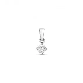 Diamond Jewellery 9ct White Gold Diamond Illusion Set Pendant PD110W