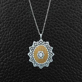 Diamond Lace Flower Pendant