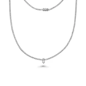 Diamond Solitaire Pendant (0.20 ct.) in 14K Gold, compatible for Tennis Necklaces