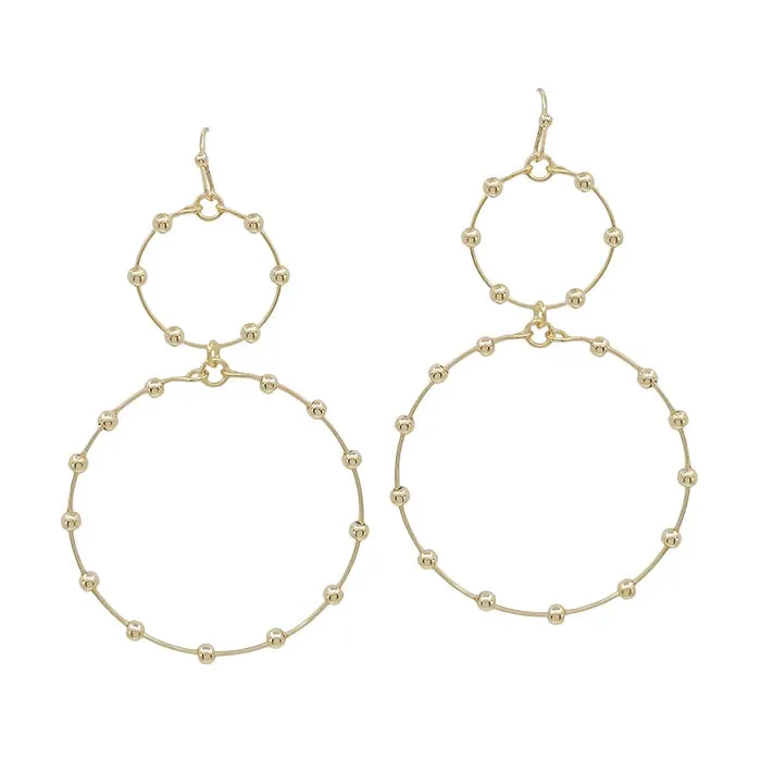 Double Circle Pearl Earrings