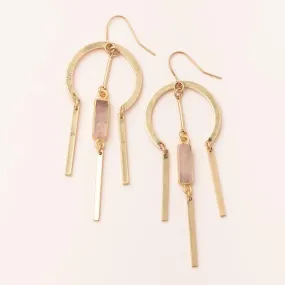 Dreamcatcher Earring Rose Quartz Gold