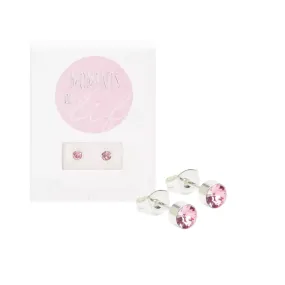 Ear studs - "Moments of life" - silver plated - rose quartz