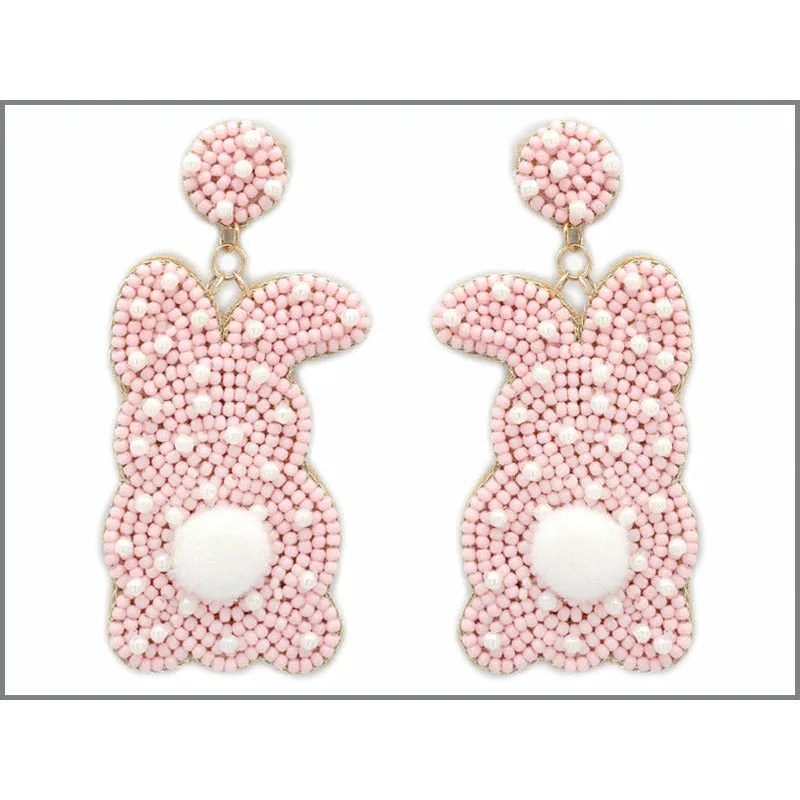 Easter Bunny Seed Beed Earrings