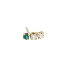 Emerald Accent Stud (Single) (ready to ship option)*