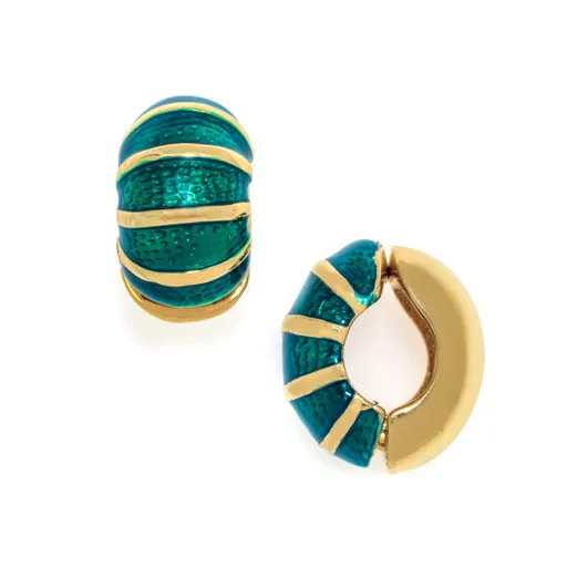 Emerald Goldtone Segmented Reversible Hugs®