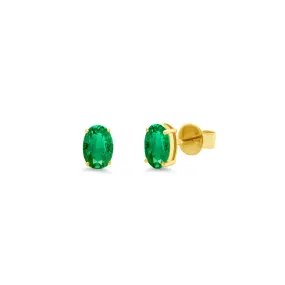 Emerald Oval Studs