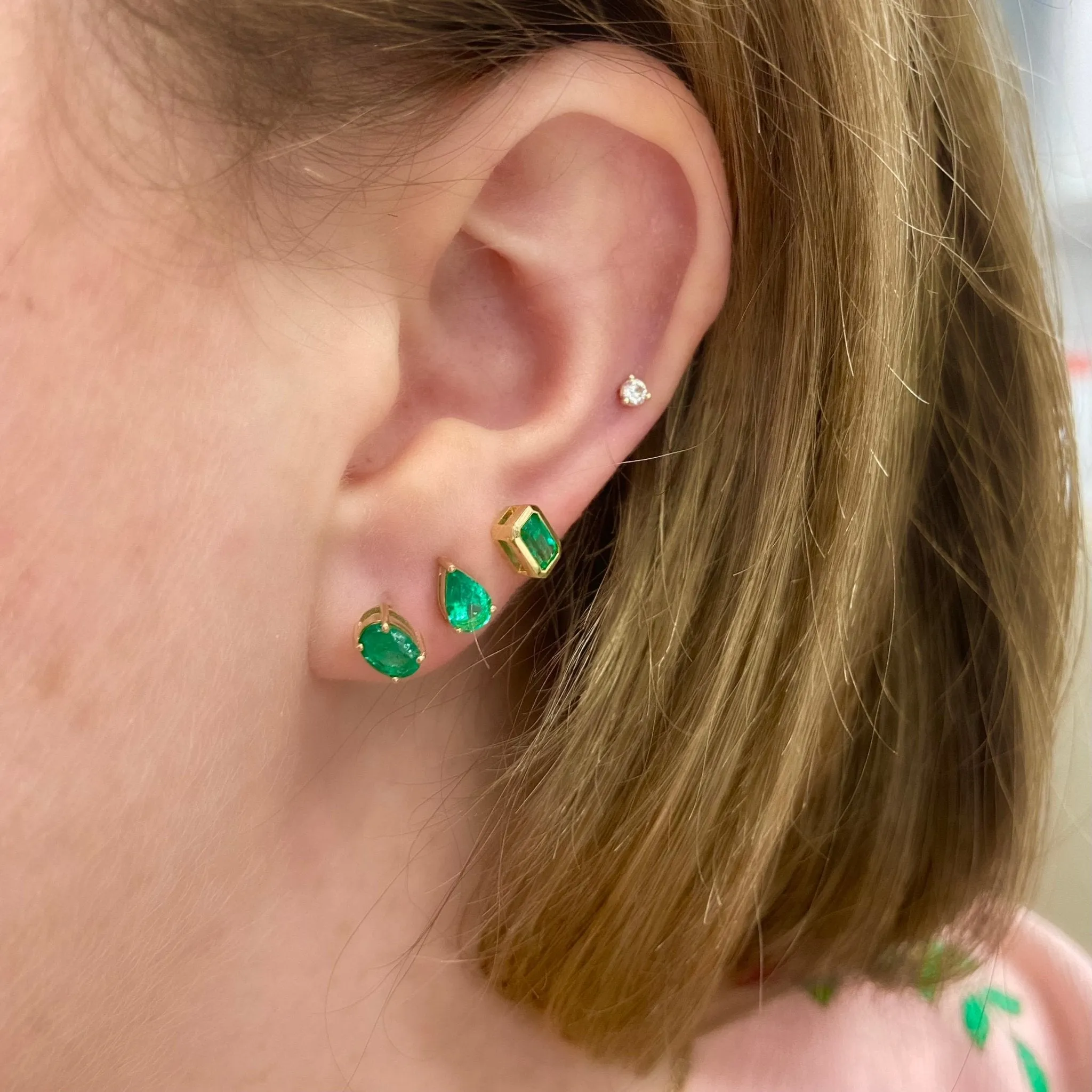 Emerald Oval Studs