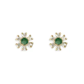 Emerald  Rose Earrings