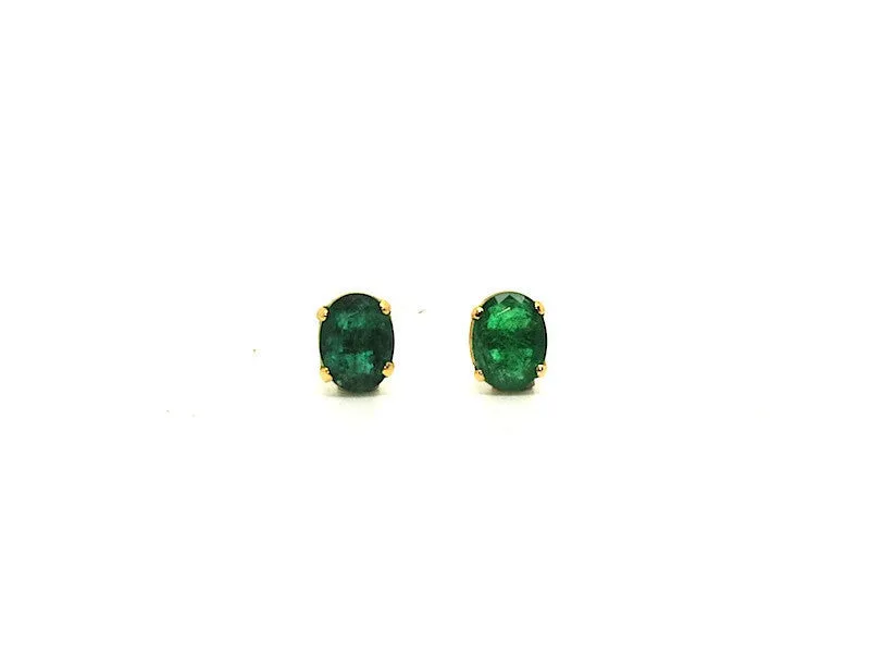 Emerald Stud Oval Cut Ad No.0734 (6/8mm )