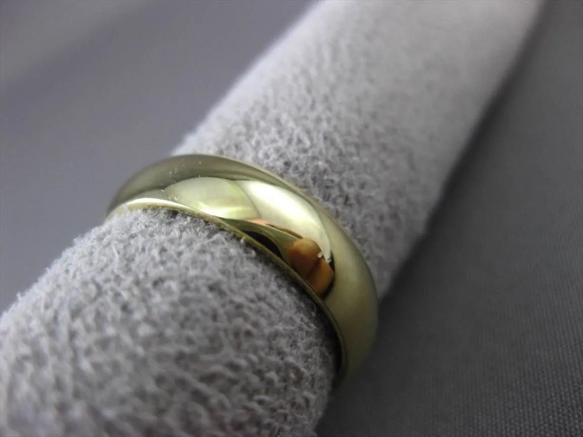 ESTATE WIDE 14KT YELLOW GOLD SHINY COMFORT FIT WEDDING BAND RING 5mm #23403