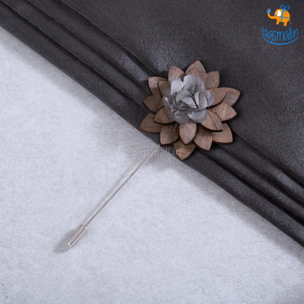 Flower Wooden Brooch