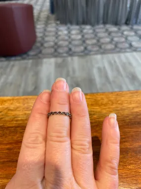 Garnet Stacking Ring in Silver