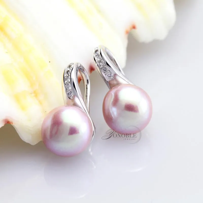 Genuine Natural Pearl earrings for women freshwater white pearl earrings silver 925 earrings jewelry daughter birthday gift