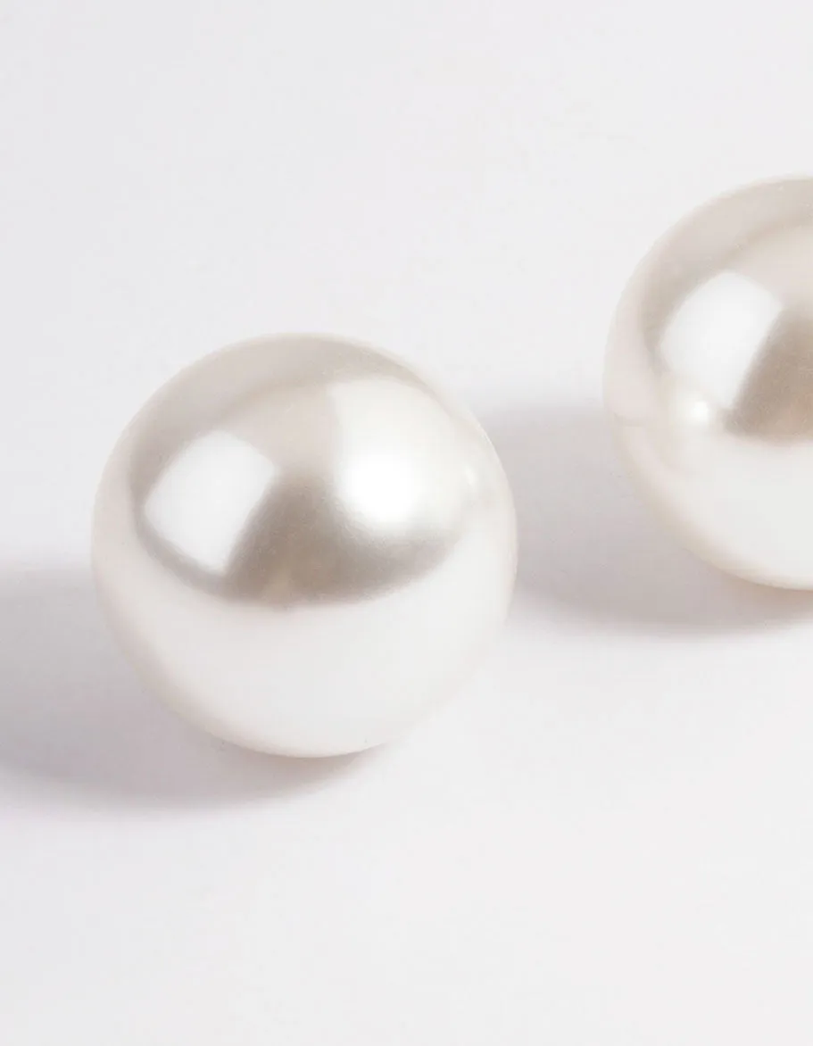 Giant Pearl Stud Earrings