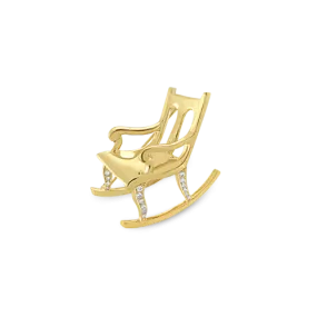 Gold & Diamond Rocking Chair Pin