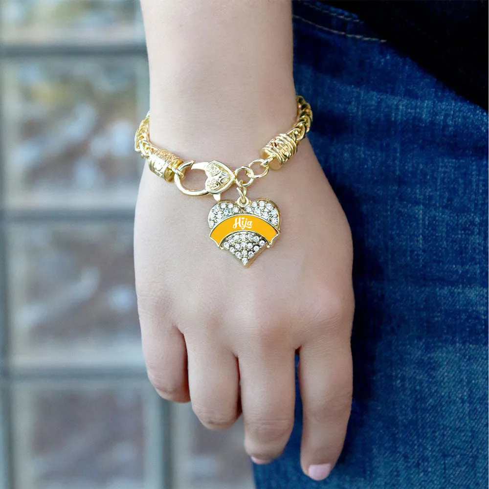 Gold Marigold Hija Pave Heart Charm Braided Bracelet