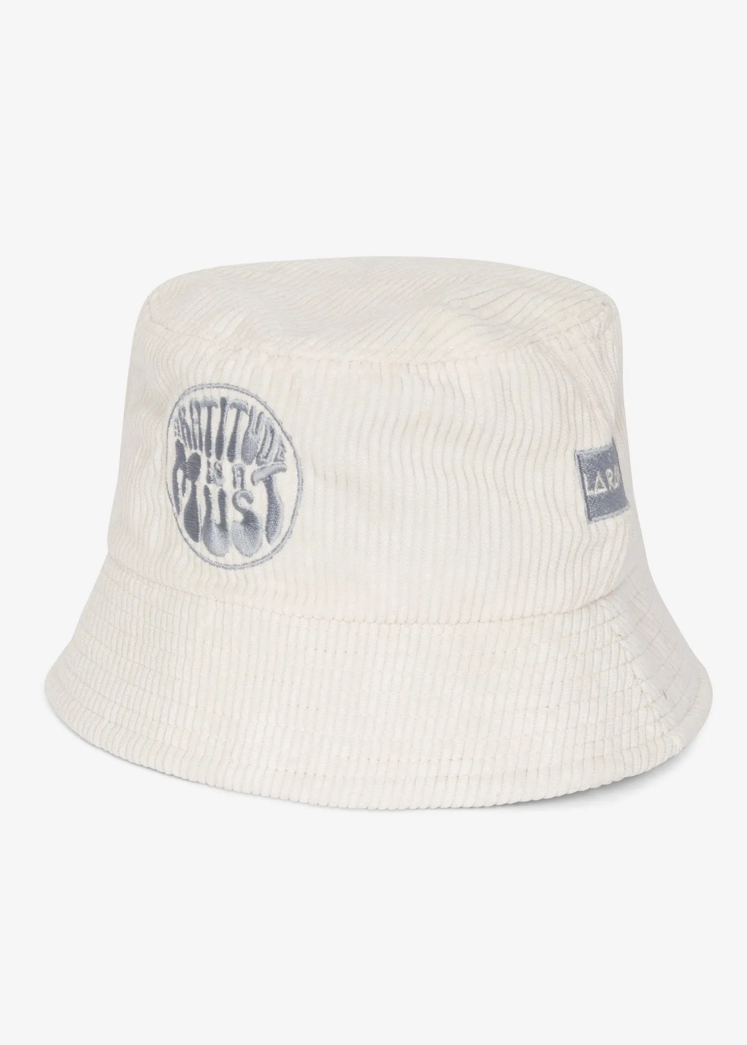 GRATITUDE CORDUROY BUCKET HAT OFF WHITE