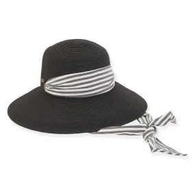 Hat Black Paperbraid Bucket Brim Women's HH2648B