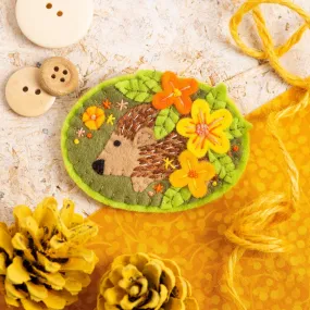 Hedgehog Felt Craft Brooch Kit