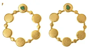 Helen Sefirot Collection Colombian Raw Emerald & 24k Gold Plated 2 In 1 Earrings