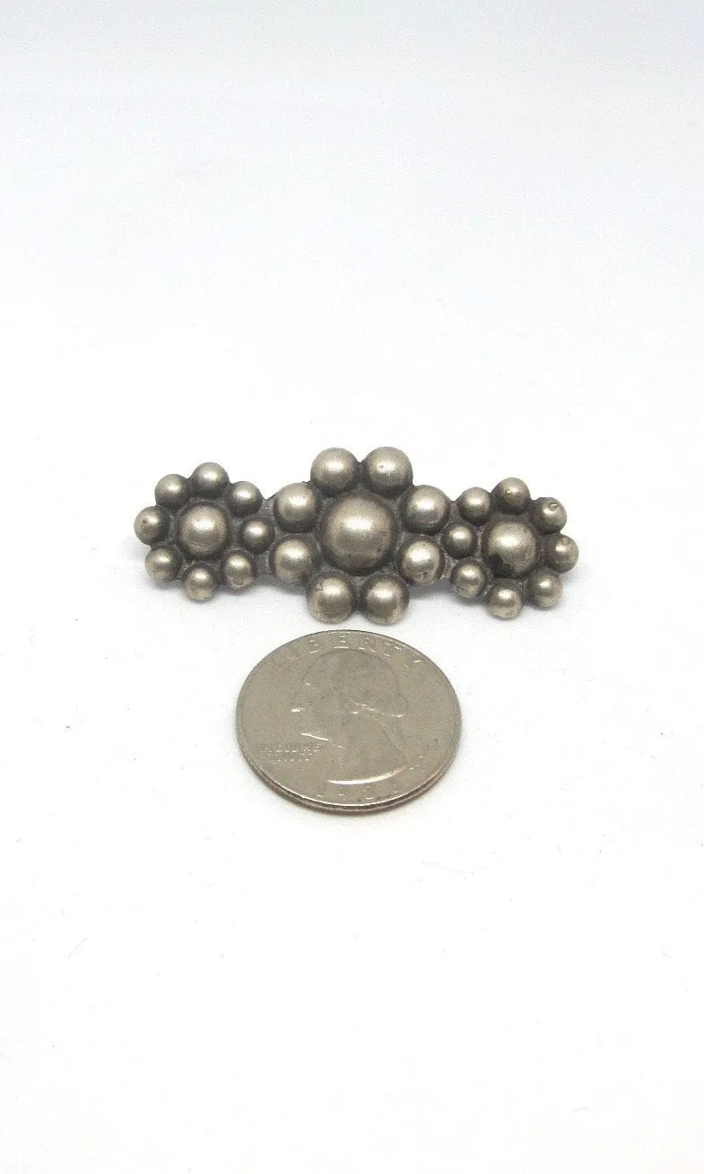 HI HO SILVER 1930s RAG Hallmark Mexican Sterling Flower Brooch