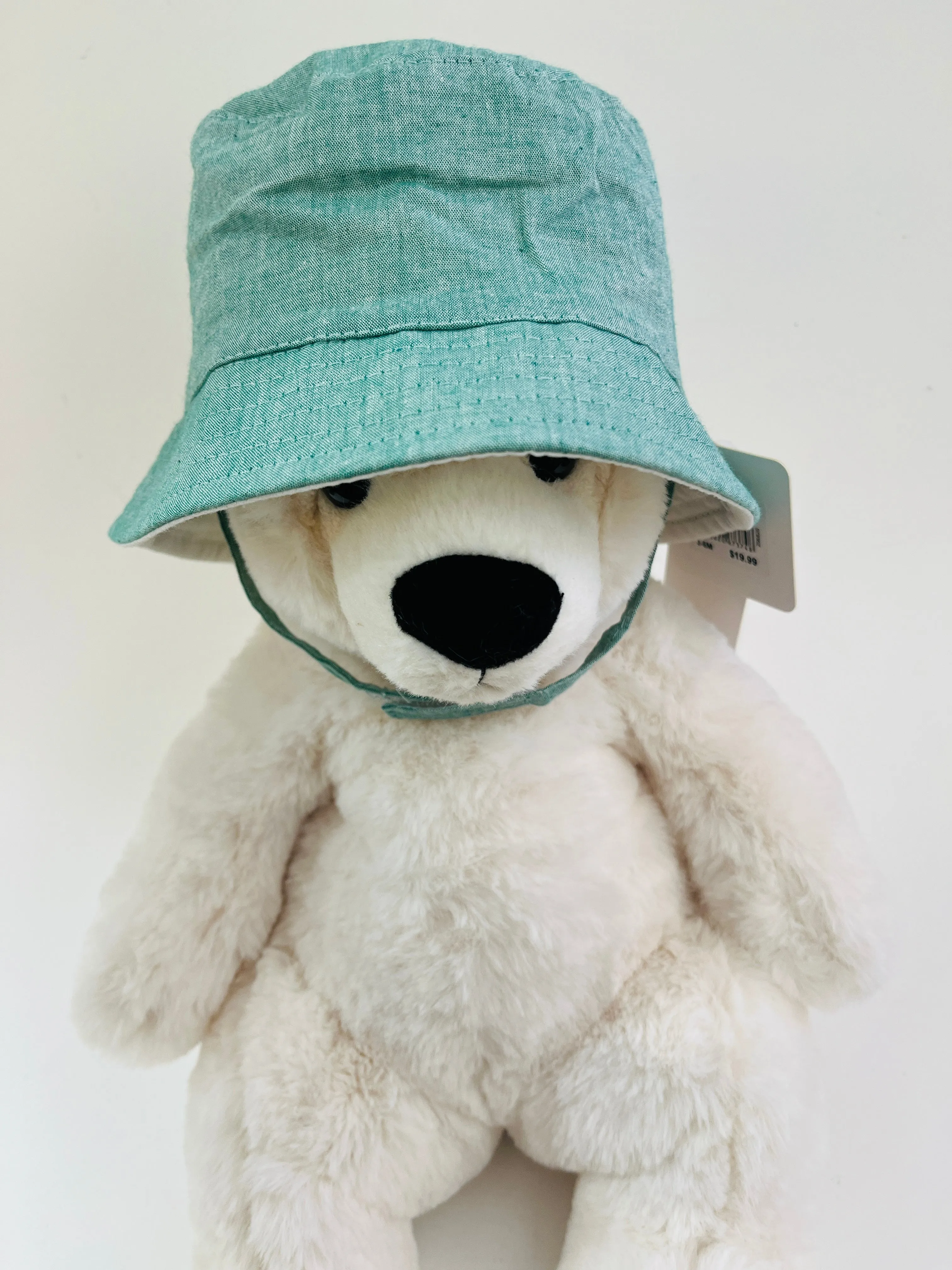 Hi Hop Chambray Reverse Green/White Denim Bucket Hat 1-2 YR