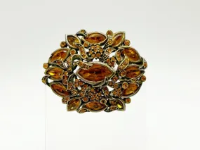 Hollycraft 1950 Golden Rhinestone Vintage Brooch