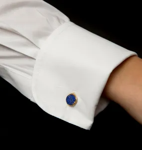 ISHKAR Lapis Lazuli Cradle Cufflinks in Gold